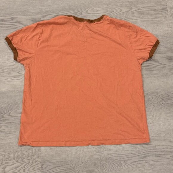 Patagonia Women’s Soil Power Regenerative Organic Ringer T-Shirt Peach Sz XL - Picture 2 of 4